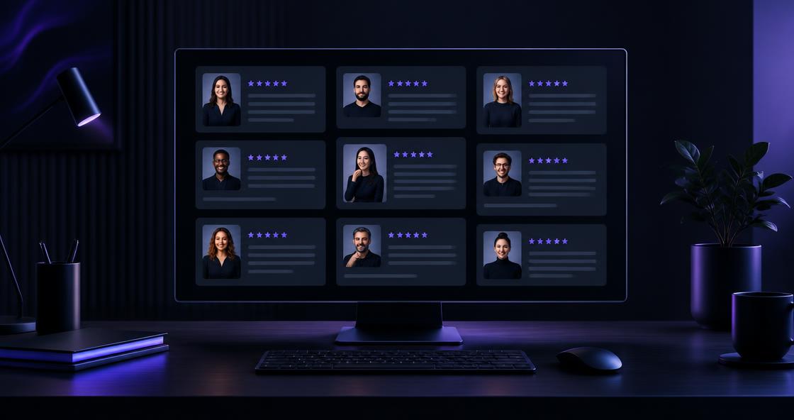 A polished wall of customer reviews and profile photos